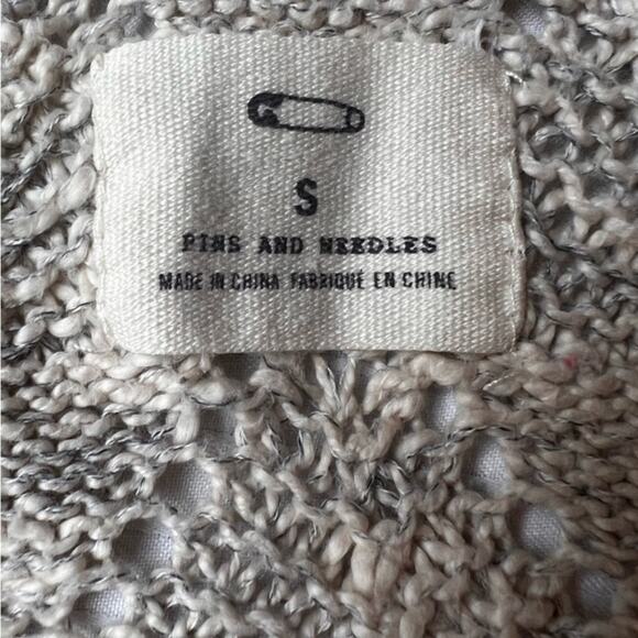 Pins & Needles Cream & Grey Pointelle Knit Tunic / Mini Dress Beachy - Small - Picture 3 of 8